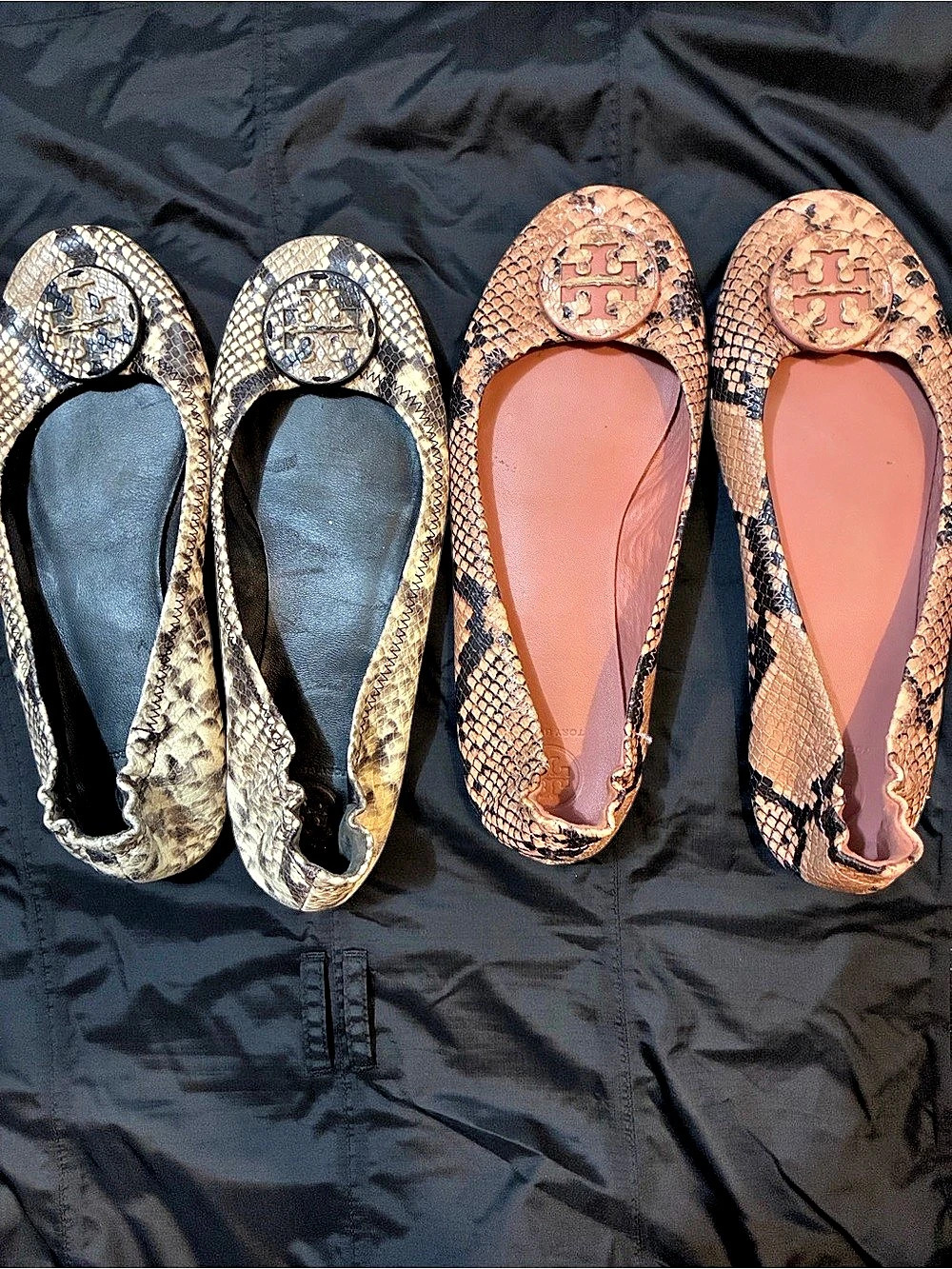 Bundle Tory Burch Minnie Travel Ballet Flat Brown & Black